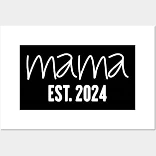 Mama Est 2024 shirt, Promoted to Mommy Mother's Day 2024 Posters and Art